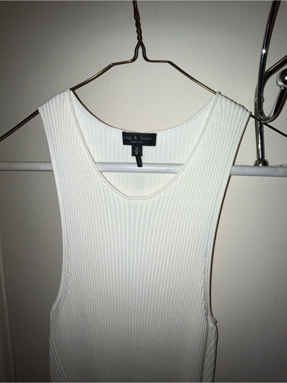 rag & bone Cream Ribbed Sleeveless Tank